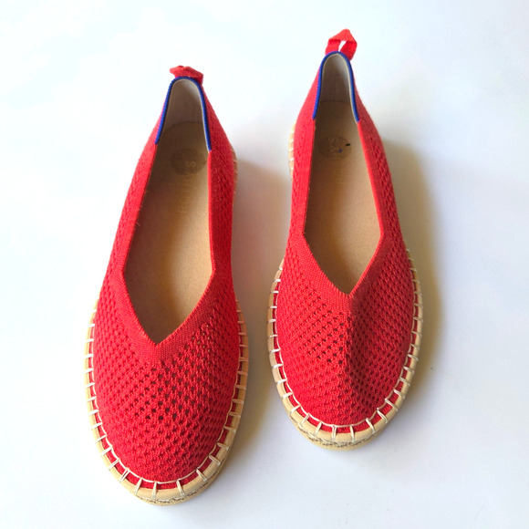 Rothy's Shoes - Rothy's The Espadrille Flat Size 8.5 New Red Hot Slip On Flats Comfort Knit